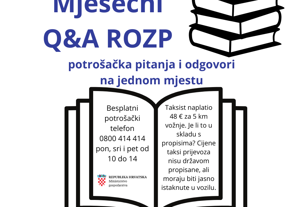 Pratite mjesečni Q&A ROZP i doznajte svoja potrošačka prava